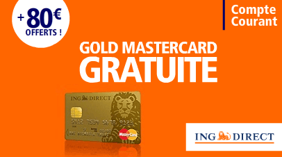 ING DIRECT : Prime de 80 euros + La carte bancaire Gold MasterCard gratuite