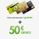 Pour toute 1ère ouverture de compte Fortuneo : MasterCard et/ou Gold MasterCard gratuite + 50€ offerts