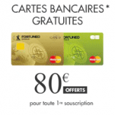 80€ + la carte bancaire offerte chez Fortuneo !