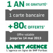 La NET agence : Compte bancaire sans frais + 80 euros offerts + la carte bancaire gratuite