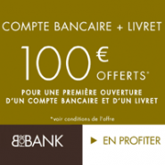 100€ de prime pour toute ouverture simultané d’un compte courant et d’un livret épargne BforBank